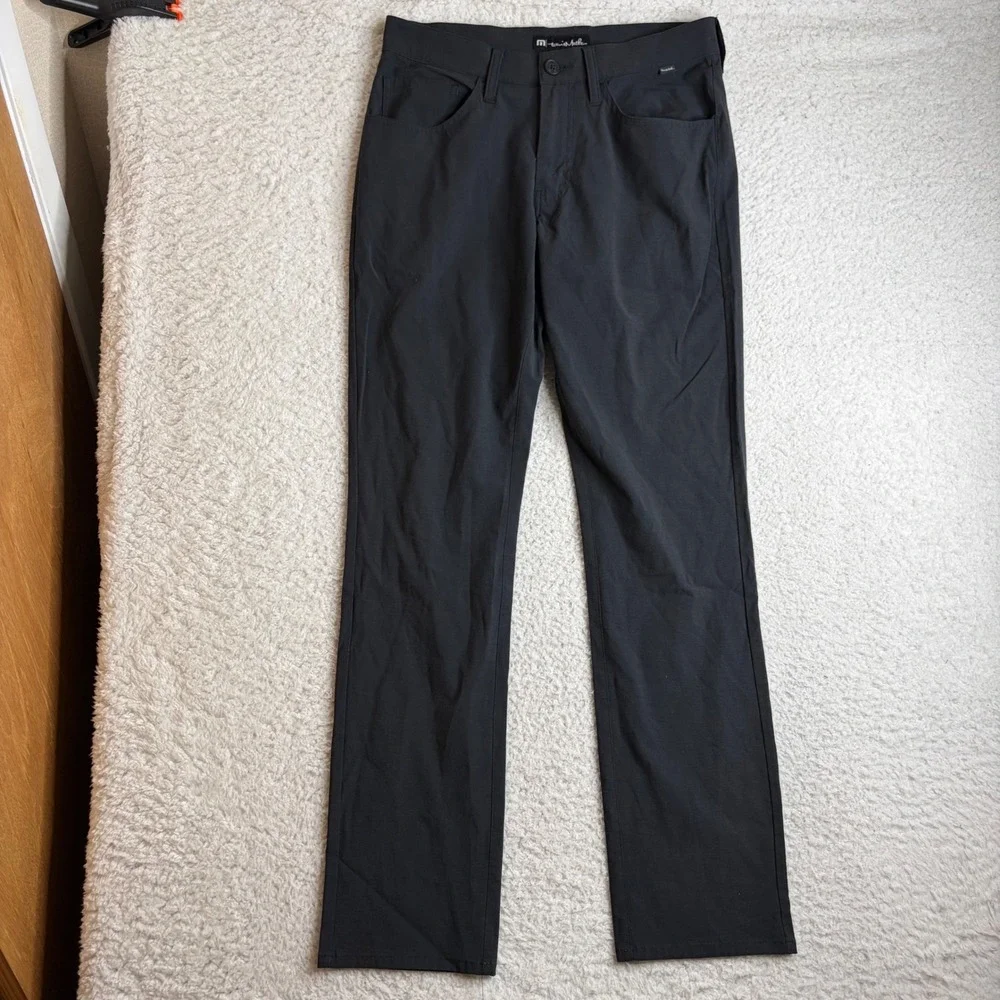 TravisMathew Mens Black Performance Stretch Golf Pants Size 30 Straight Leg